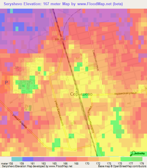 Seryshevo,Russia Elevation Map