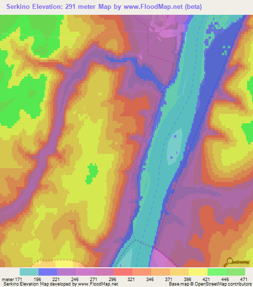 Serkino,Russia Elevation Map