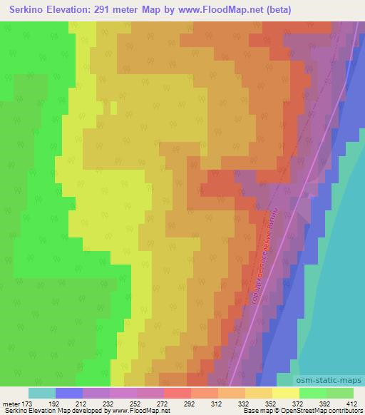 Serkino,Russia Elevation Map