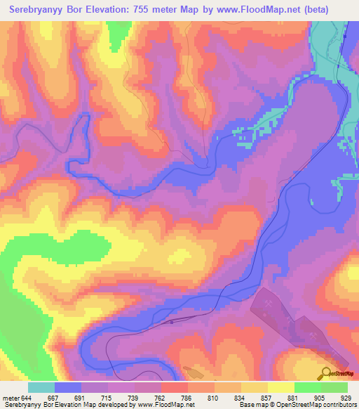 Serebryanyy Bor,Russia Elevation Map