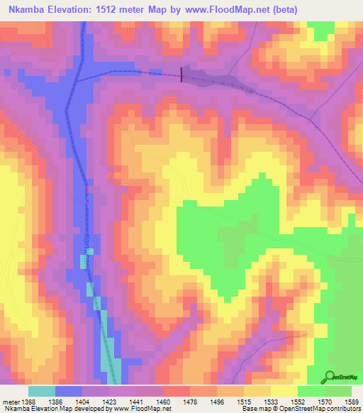 Nkamba,Rwanda Elevation Map