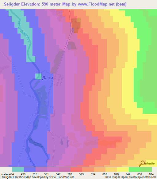 Seligdar,Russia Elevation Map