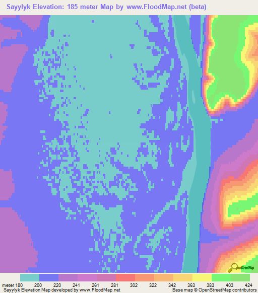 Sayylyk,Russia Elevation Map