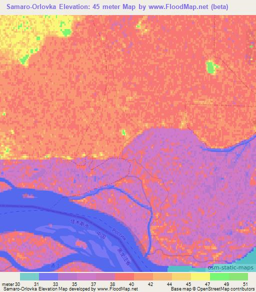 Samaro-Orlovka,Russia Elevation Map