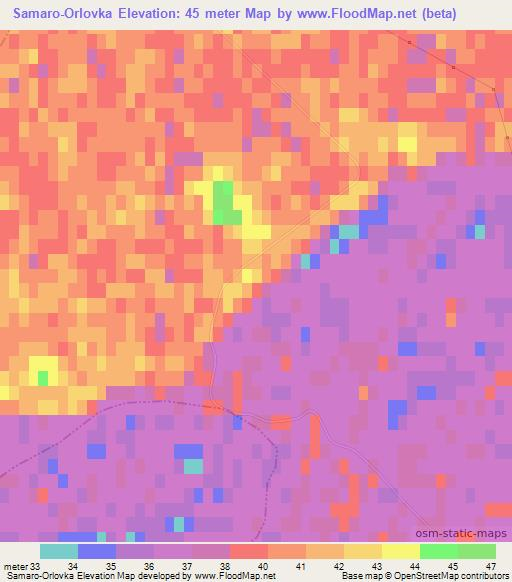 Samaro-Orlovka,Russia Elevation Map