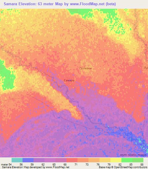 Samara,Russia Elevation Map