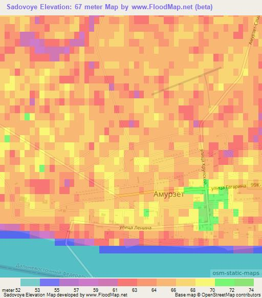 Sadovoye,Russia Elevation Map