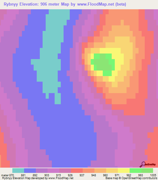 Rybnyy,Russia Elevation Map