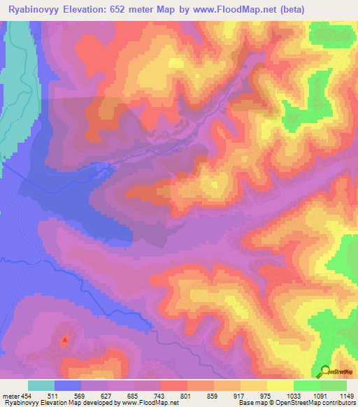 Ryabinovyy,Russia Elevation Map