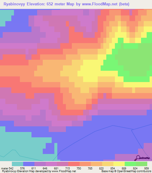 Ryabinovyy,Russia Elevation Map