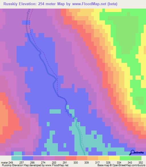 Russkiy,Russia Elevation Map