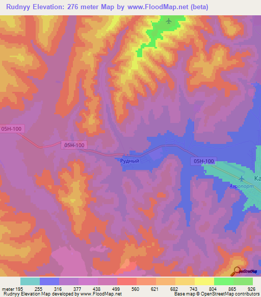 Rudnyy,Russia Elevation Map