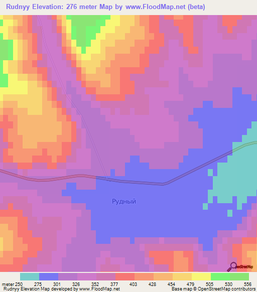 Rudnyy,Russia Elevation Map