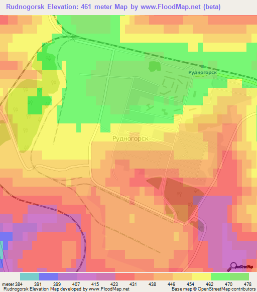 Rudnogorsk,Russia Elevation Map