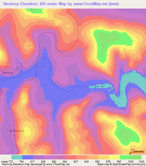 Rechnoy,Russia Elevation Map