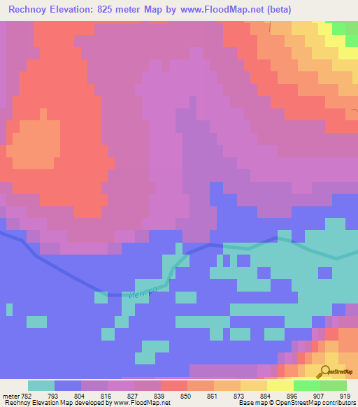 Rechnoy,Russia Elevation Map