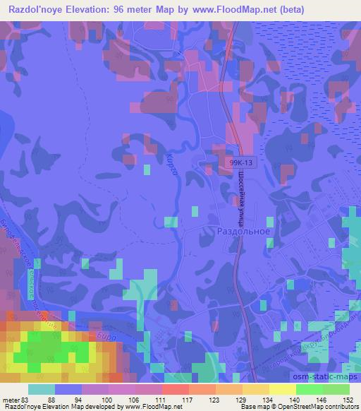 Razdol'noye,Russia Elevation Map