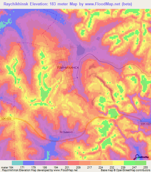 Raychikhinsk,Russia Elevation Map