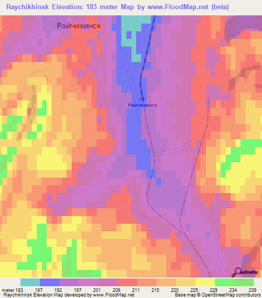 Raychikhinsk,Russia Elevation Map