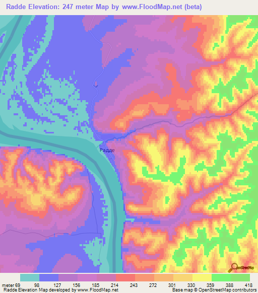 Radde,Russia Elevation Map