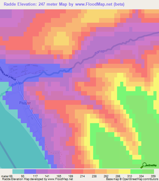 Radde,Russia Elevation Map