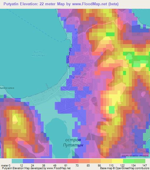 Putyatin,Russia Elevation Map