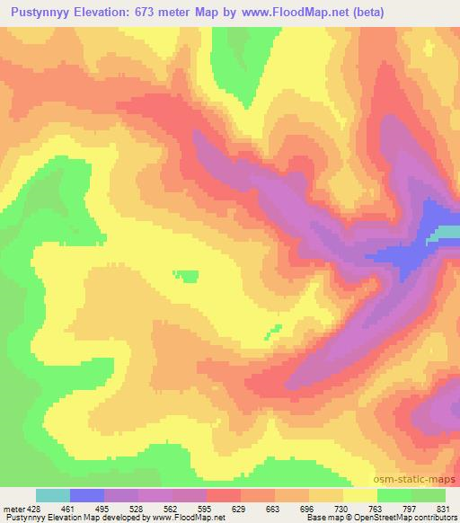 Pustynnyy,Russia Elevation Map