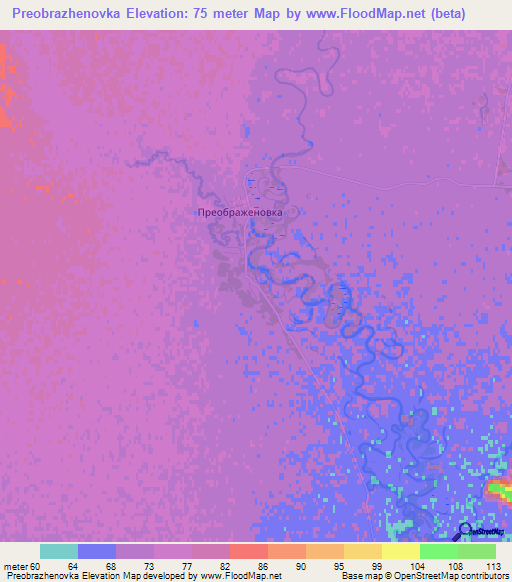 Preobrazhenovka,Russia Elevation Map