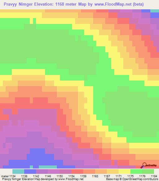 Pravyy Nimger,Russia Elevation Map