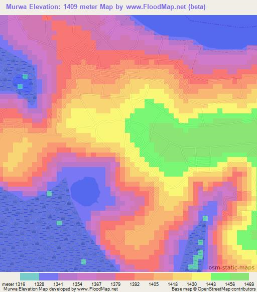 Murwa,Rwanda Elevation Map