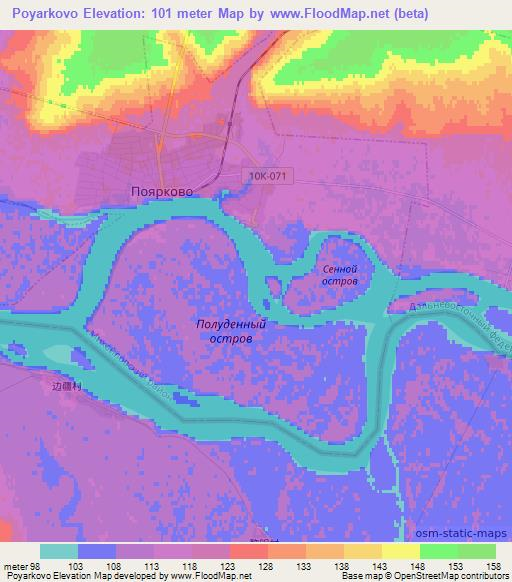 Poyarkovo,Russia Elevation Map