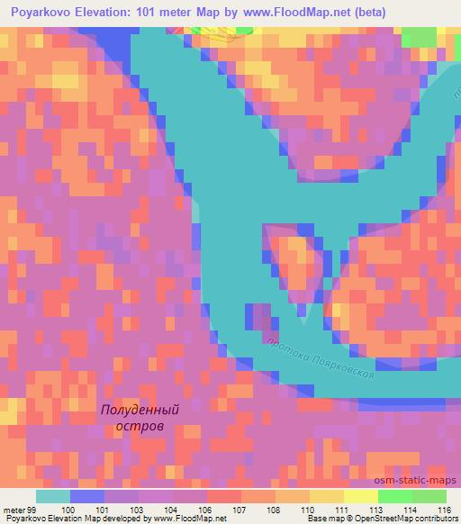 Poyarkovo,Russia Elevation Map