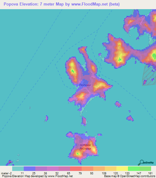 Popova,Russia Elevation Map