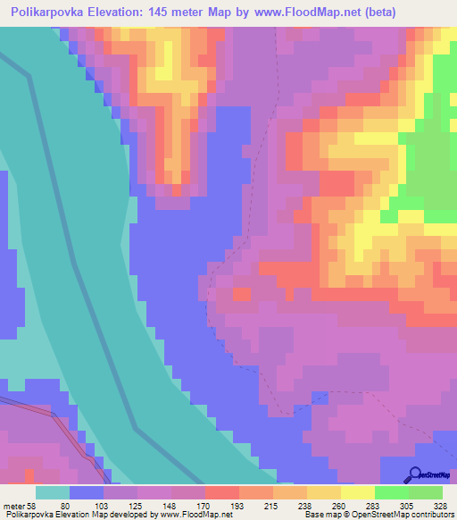 Polikarpovka,Russia Elevation Map