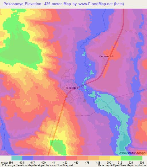 Pokosnoye,Russia Elevation Map