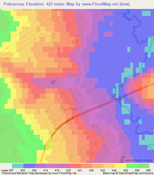 Pokosnoye,Russia Elevation Map