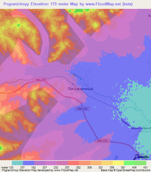 Pogranichnyy,Russia Elevation Map