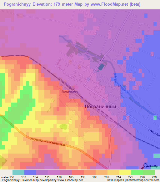 Pogranichnyy,Russia Elevation Map