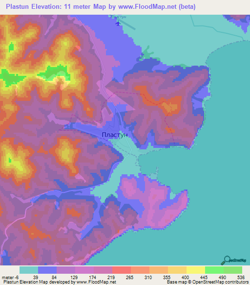 Plastun,Russia Elevation Map