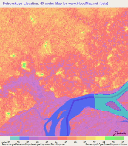 Petrovskoye,Russia Elevation Map