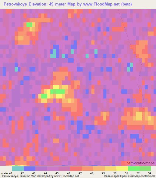Petrovskoye,Russia Elevation Map