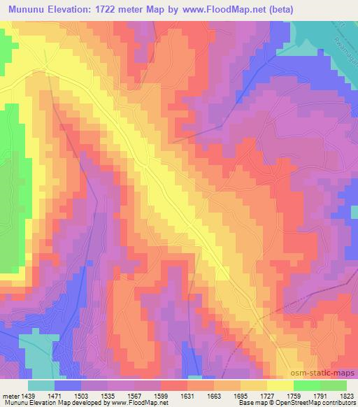 Mununu,Rwanda Elevation Map