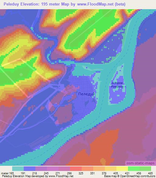 Peleduy,Russia Elevation Map