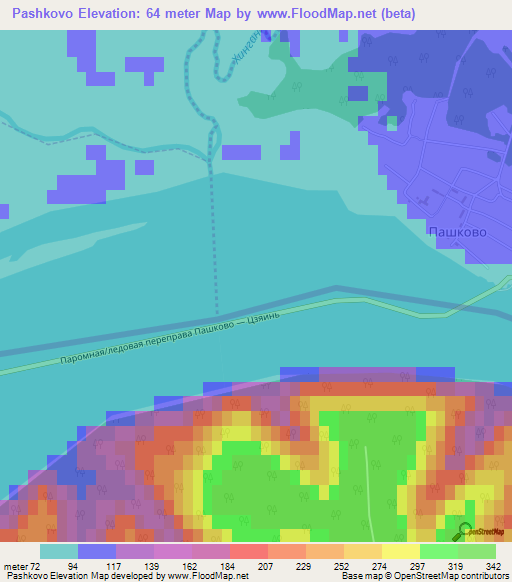 Pashkovo,Russia Elevation Map