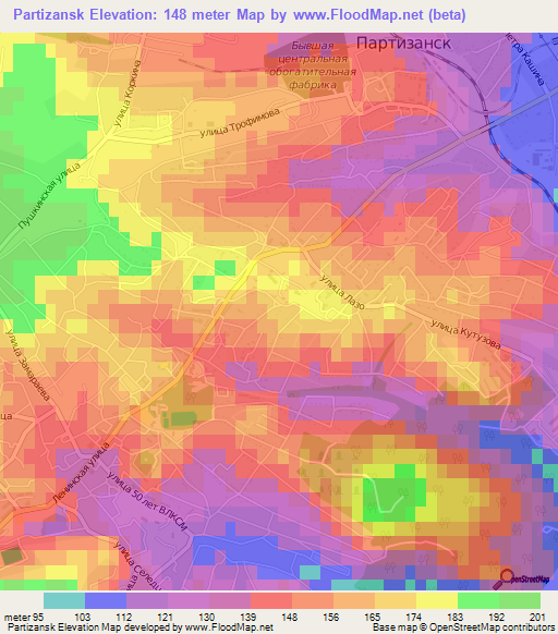 Partizansk,Russia Elevation Map