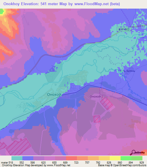 Onokhoy,Russia Elevation Map