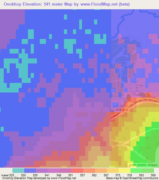 Onokhoy,Russia Elevation Map