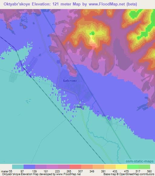 Oktyabr'skoye,Russia Elevation Map