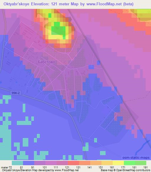 Oktyabr'skoye,Russia Elevation Map