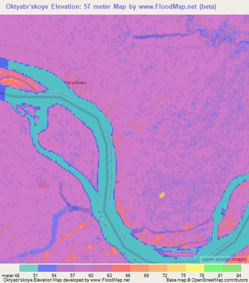 Oktyabr'skoye,Russia Elevation Map